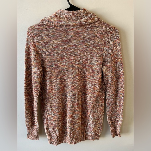 Haggar Petite Women's Speckled Cowl Neck Sweater-XS-Cotton blend- Cottagecore - Picture 6 of 8